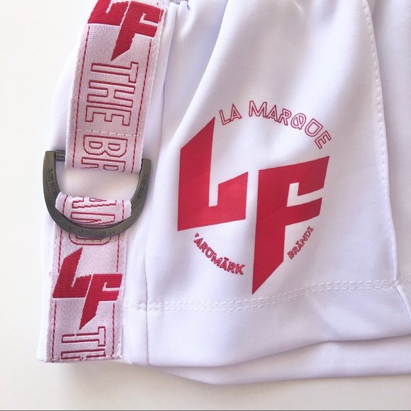 New LF The Brand White Red Shorts Elastic Waist S - Picture 4 of 8